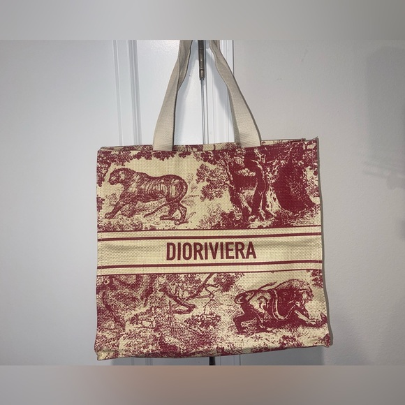 New Christian Dior Authentic Dioriviera straw gift tote - Picture 5 of 10